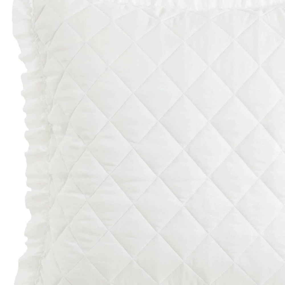 Armoire Collection ~ White Quilted EURO Sham ~ 100% Polyester ~ 26” x 26” - Picture 2 of 4